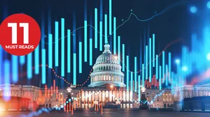 financial chart over Washington DC financial chart over Washington DC