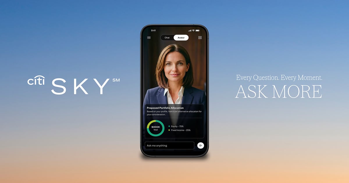 Citi Wealth Launches AI Avatar Citi Sky For Clients