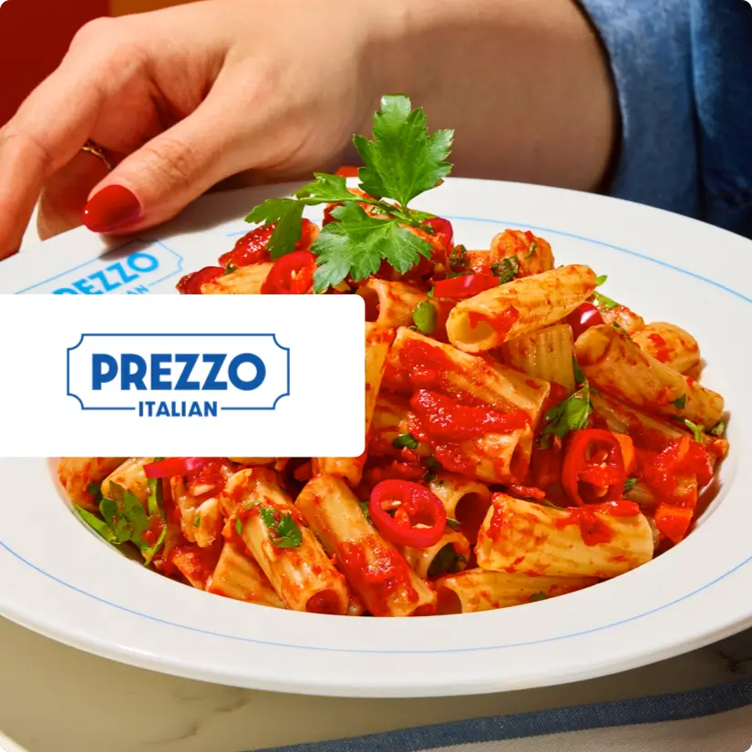 2 for 1 at Prezzo with tastecard