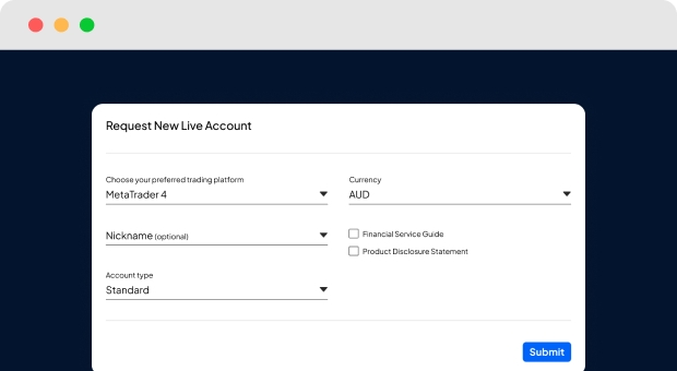 Create a live or demo account with Pepperstone