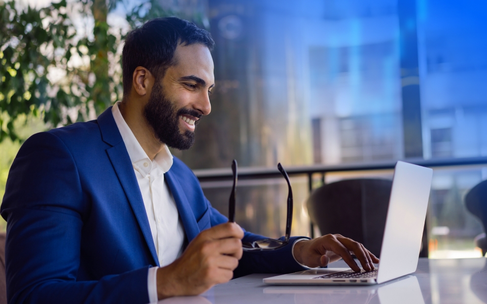 smart dressed man smiling