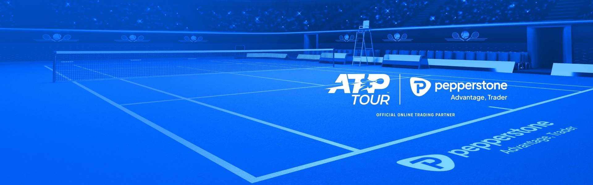 ATP blue tennis court