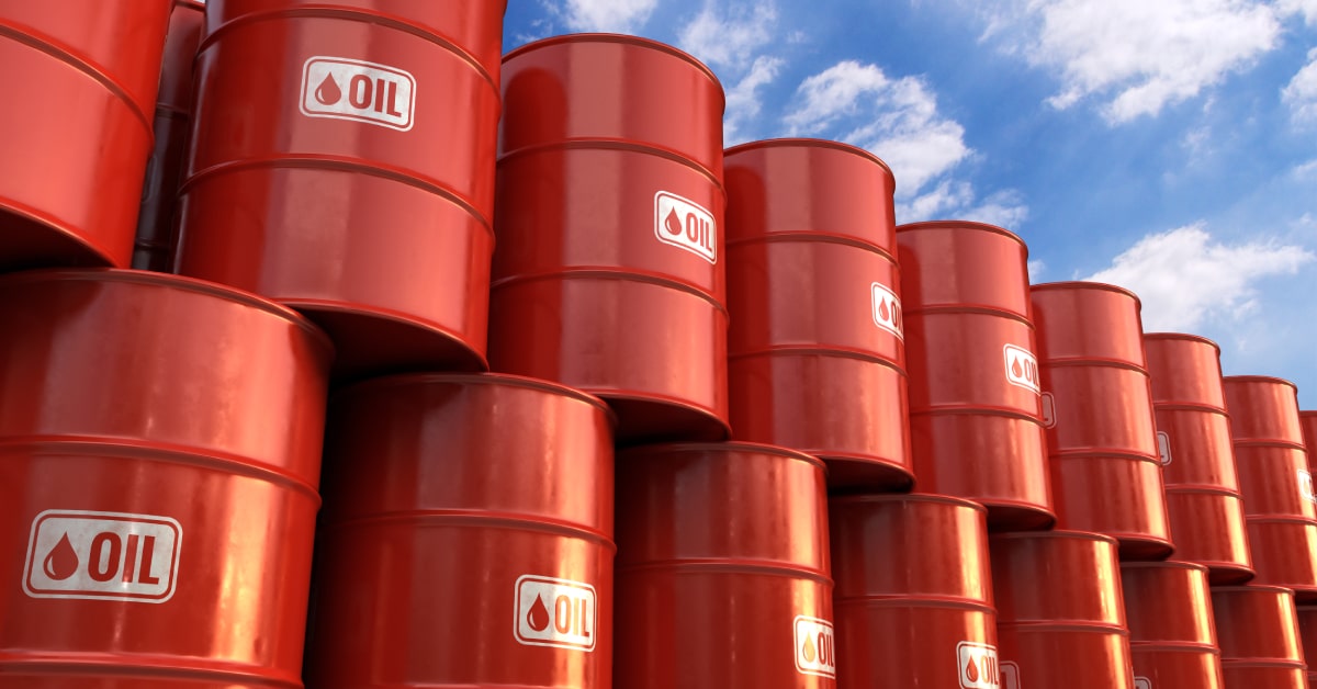 red oil barrels