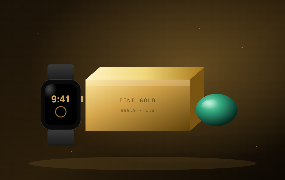 精选金阶礼品 — 金条、Apple Watch 与翡翠摆件