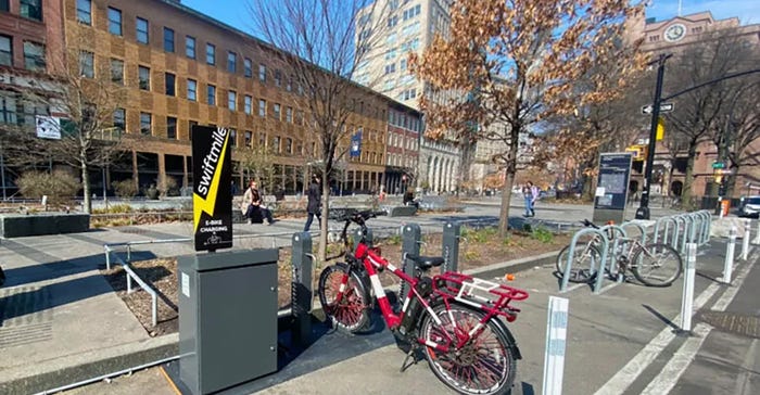 e-bike charging station.