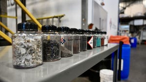 Samples of minerals obtained by recycling used batteries at a plant in Montreal, Quebec.