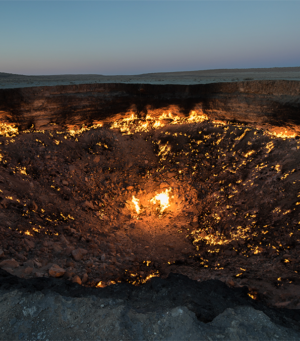 230ft-wide hole known as 'The Gates Of Hell' has been burning