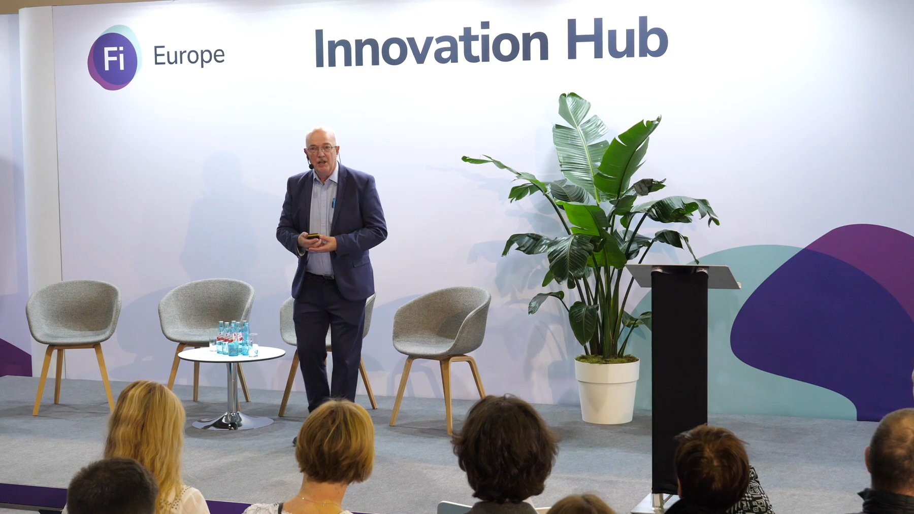 Prof Hans Verhagen Food Safety & Nutrition Consultancy Owner presenting on stage at Fi Europe 2025