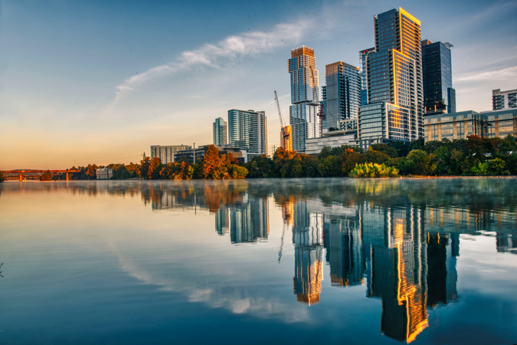 Austin, Texas viewed over the water Austin, Texas viewed over the water