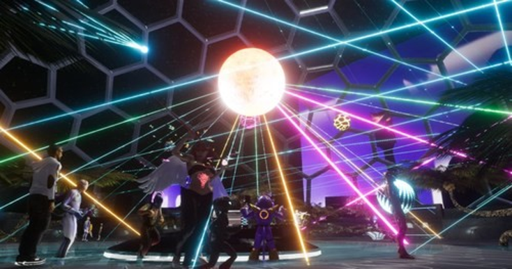 Virtual characters in a Metaverse disco Virtual characters in a Metaverse disco