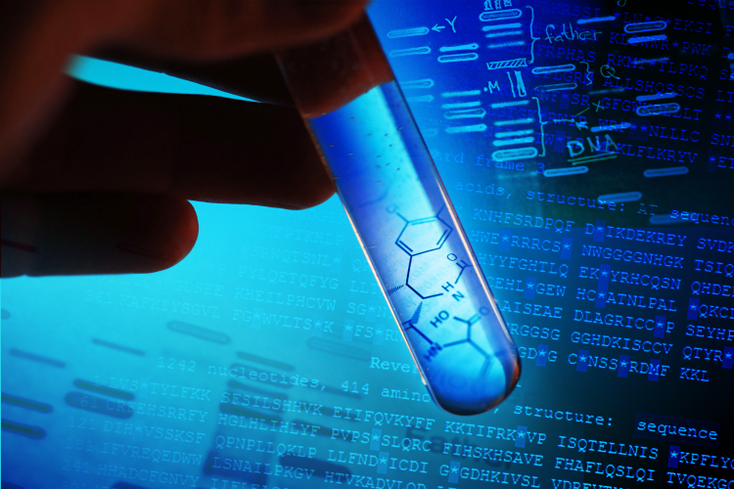 Researcher holds a test tube Researcher holds a test tube