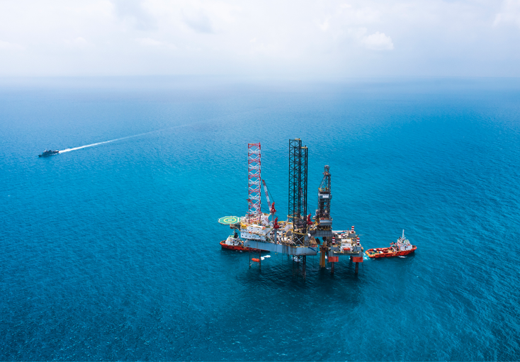 An offshore oil rig. An offshore oil rig.