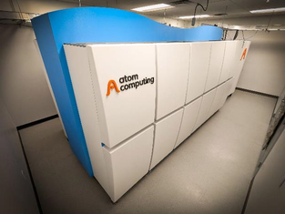 Atom Computing’s next-generation system, housed in what looks like five fridge freezers