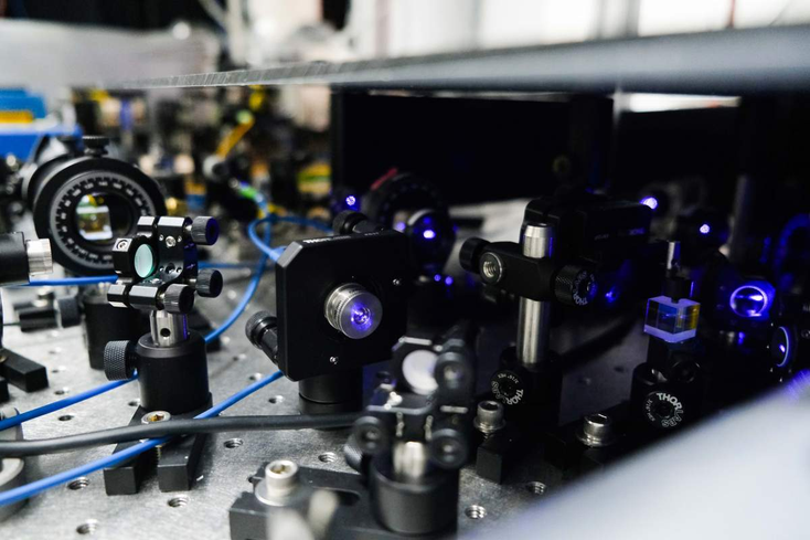 Optical technology used to create the laser pulses that control trapped ions Optical technology used to create the laser pulses that control trapped ions