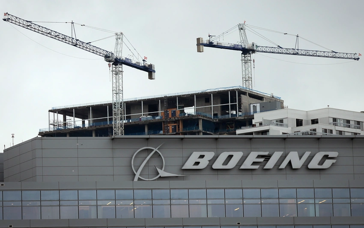 A building with a Boeing sign