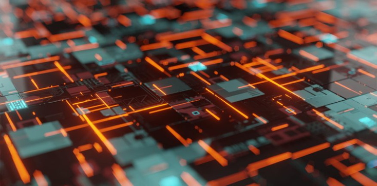 A creative image of a printed circuit A creative image of a printed circuit