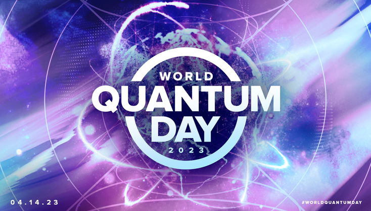 The World Quantum Day logo in purple. The World Quantum Day logo in purple.