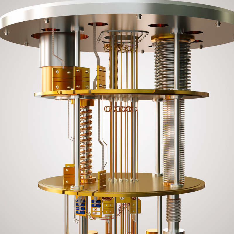 A CGI image of a quantum chandelier