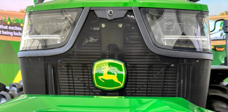 John Deere’s autonomous tractor on display at CES 2022. John Deere’s autonomous tractor on display at CES 2022.