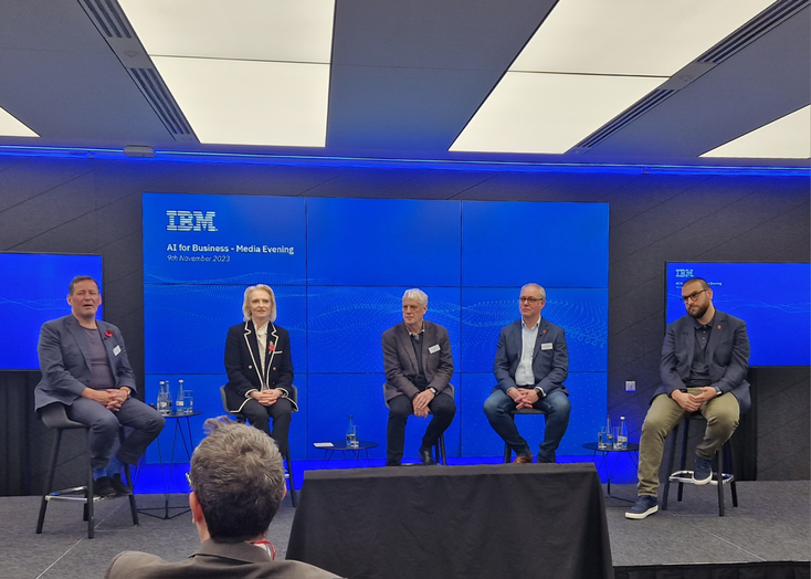 Five panellists at the IBM AI event in London