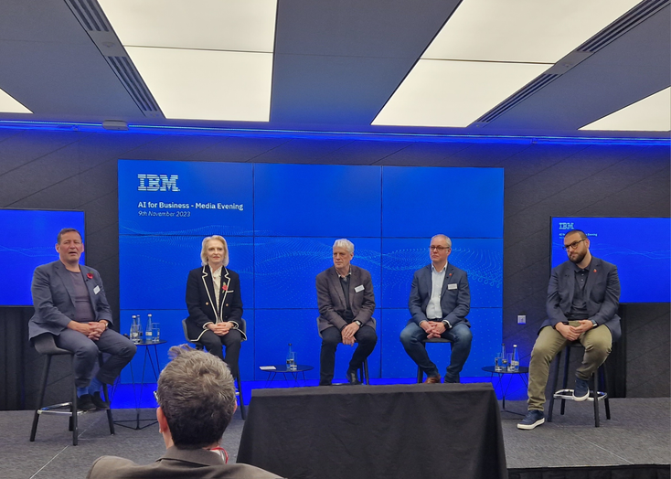 Five panellists at the IBM AI event in London Five panellists at the IBM AI event in London