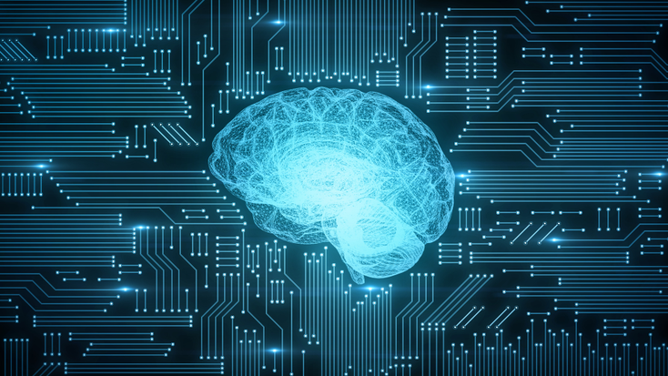 An image on a brain on an integrated circuit An image on a brain on an integrated circuit