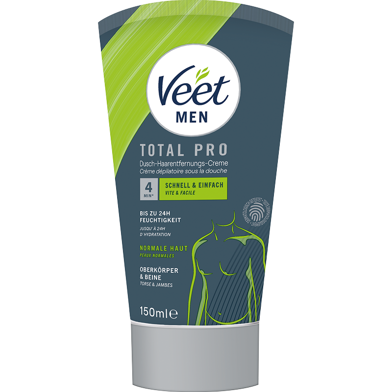 Veet Men Dusch-Haarentfernungscreme Oberkörper & Beine, normale Haut, 150 ml 2