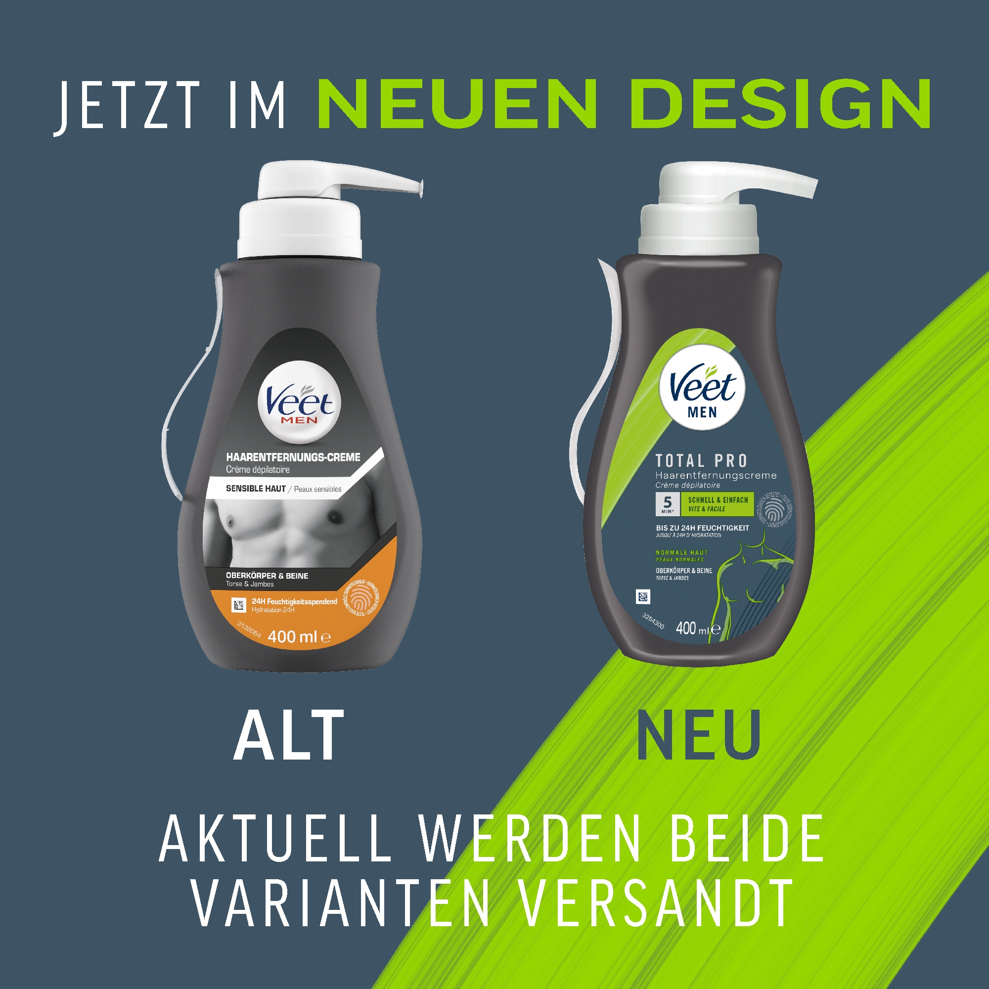 Veet Men Haarentfernungscreme Oberkörper & Beine Pumpspender, normale Haut, 400ml 4