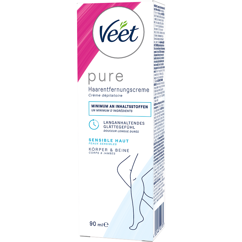 Veet PURE Haarentfernungscreme Körper & Beine, sensible Haut, 90ml 3