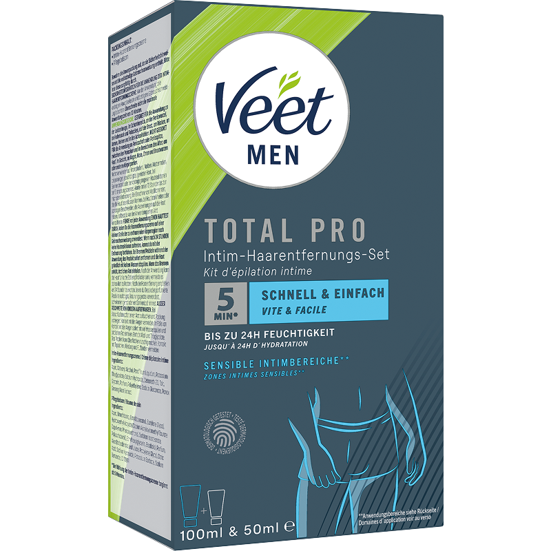 Veet Men Intim-Haarentfernungs-Set, Haarentfernungscreme Intimbereich + Pflegebalsam, 150ml 2