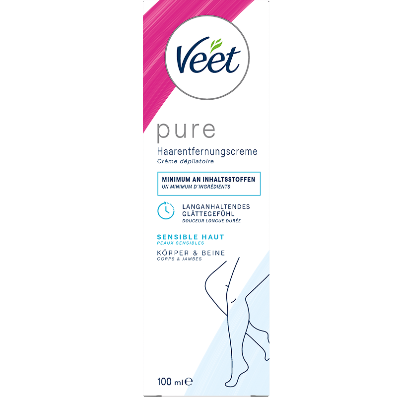 Veet PURE Haarentfernungscreme Körper & Beine, sensible Haut, 100ml 2