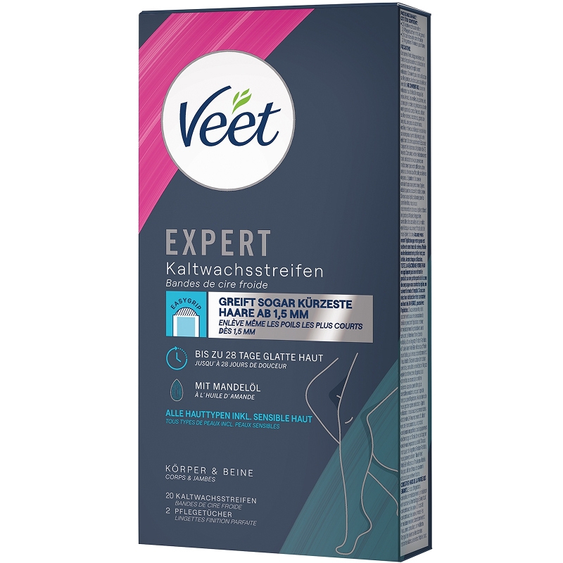 Veet EXPERT Kaltwachsstreifen Beine & Körper, alle Hauttypen, 20 Stück 3