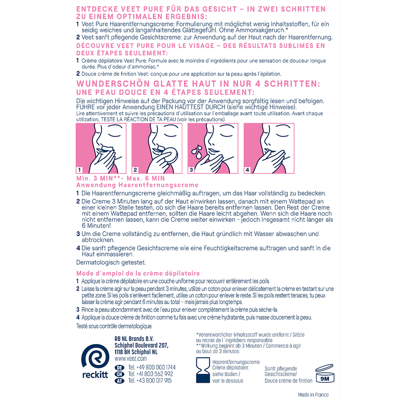 Veet PURE Haarentfernungs-Set Gesicht, normale Haut, 100ml 2