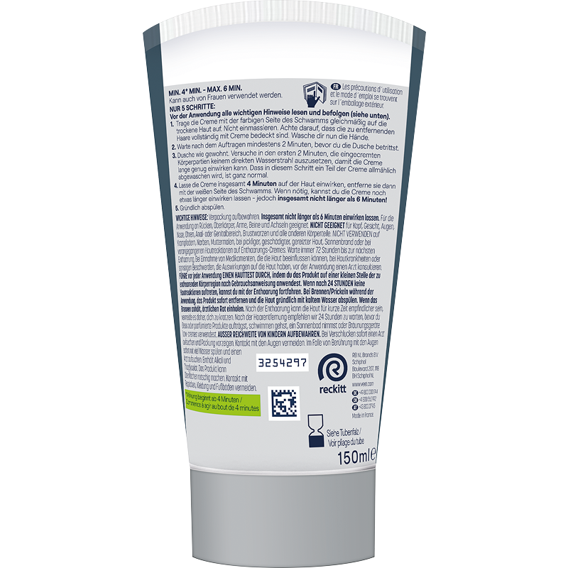 Veet Men Dusch-Haarentfernungscreme Oberkörper & Beine, normale Haut, 150 ml 3