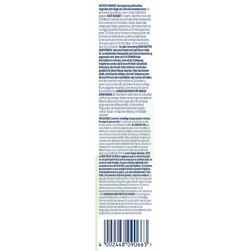Veet PURE Haarentfernungscreme Körper & Beine, trockene Haut, 100ml 5