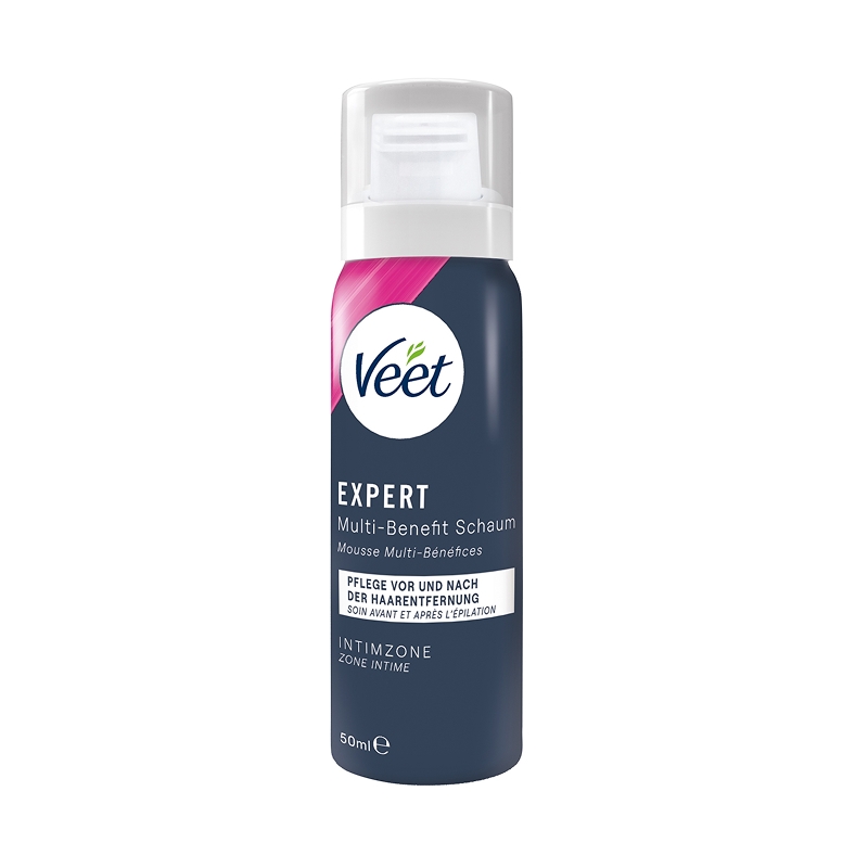 Veet EXPERT Intim-Haarentfernungs-Set, Intim-Haarentfernungscreme + Multi-Benefit Schaum, 100ml 1