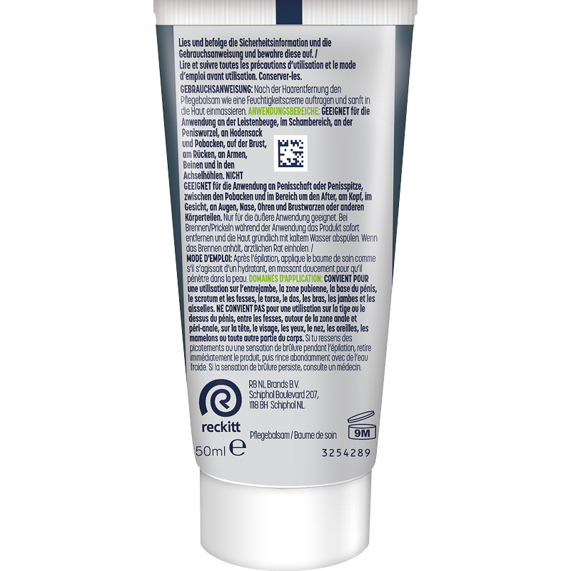Veet Men Intim-Haarentfernungs-Set, Haarentfernungscreme Intimbereich + Pflegebalsam, 150ml 7