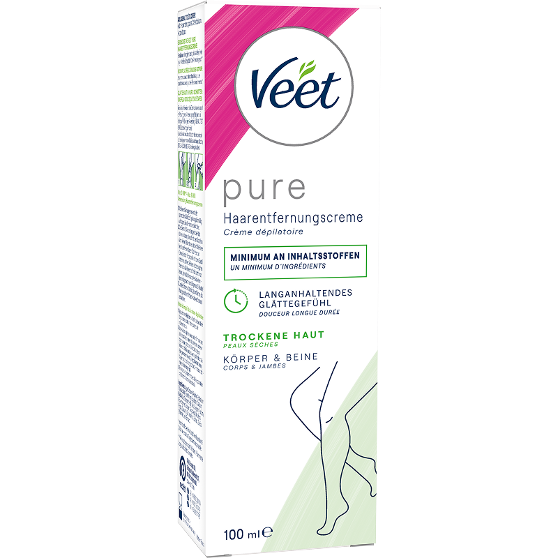 Veet PURE Haarentfernungscreme Körper & Beine, trockene Haut, 100ml 3