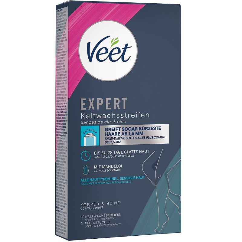 Veet EXPERT Kaltwachsstreifen Beine & Körper, alle Hauttypen, 20 Stück 4