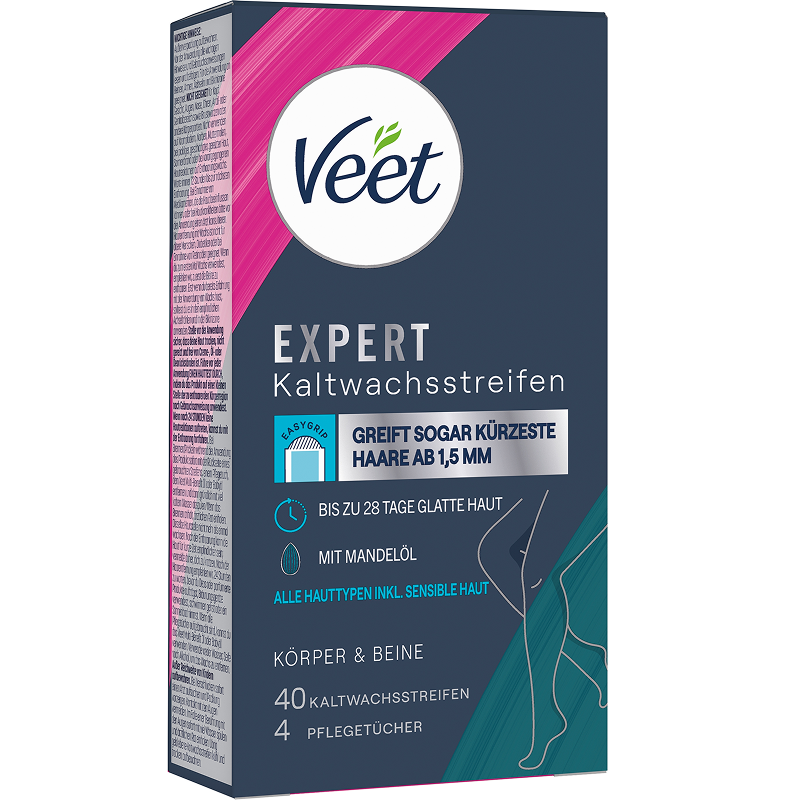 Veet EXPERT Kaltwachsstreifen Beine & Körper, alle Hauttypen, 40 Stück 2