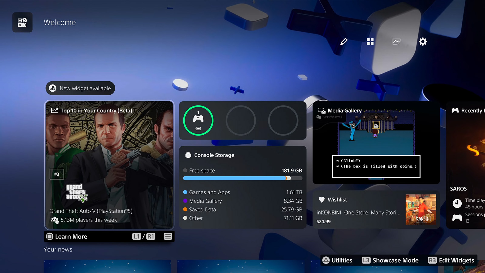 New PlayStation Welcome Hub Feature Shows Trending Games and Player Count - Image Credit: PlayStation
