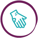 Icon showing a human hand