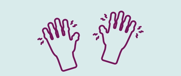 Line drawing of two human hands 