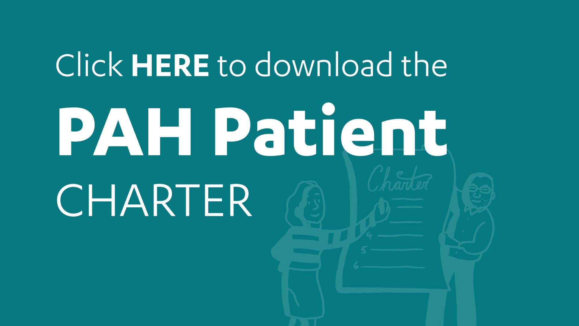 Two people writing the PAH Patient Charter and call to action to download the app