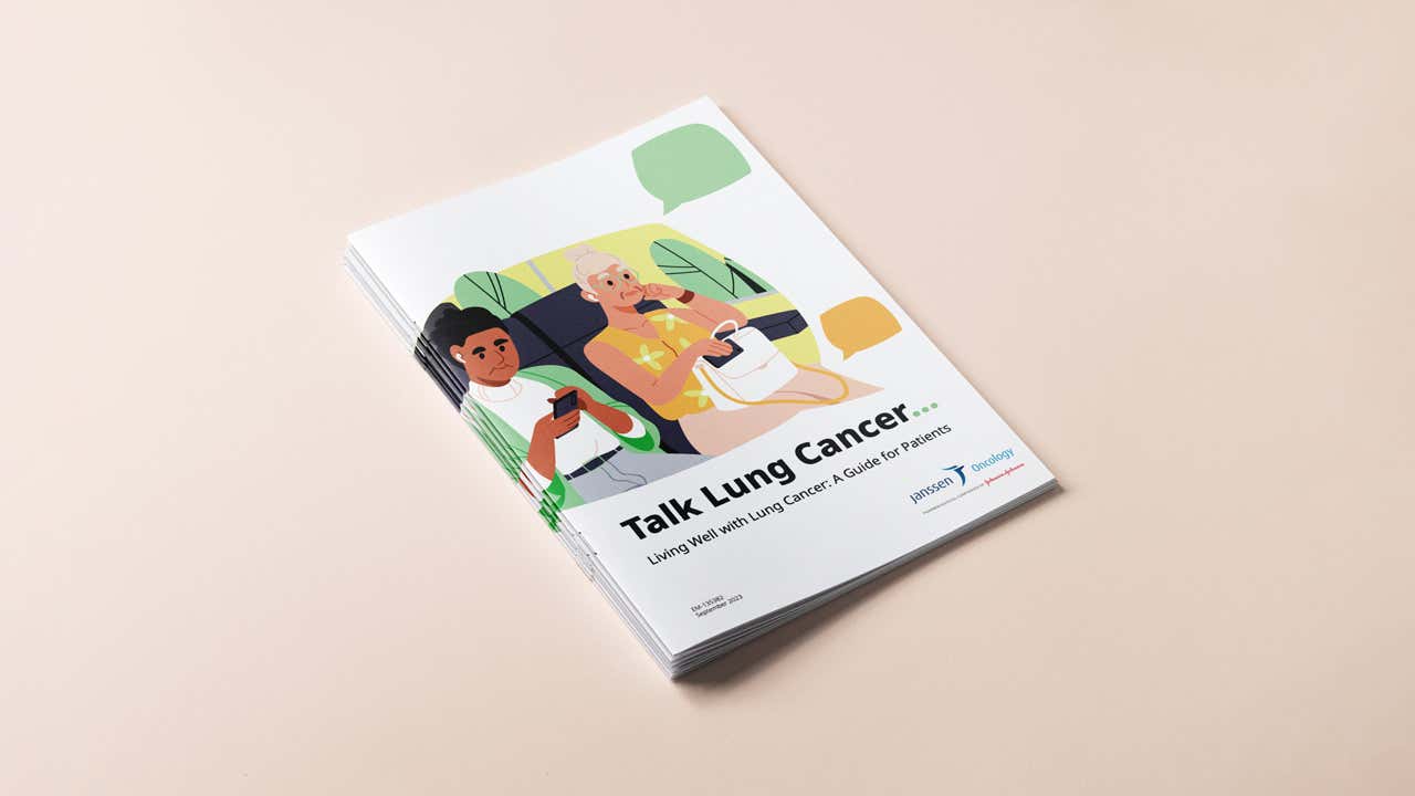 Front cover of a guide to living well with lung cancer