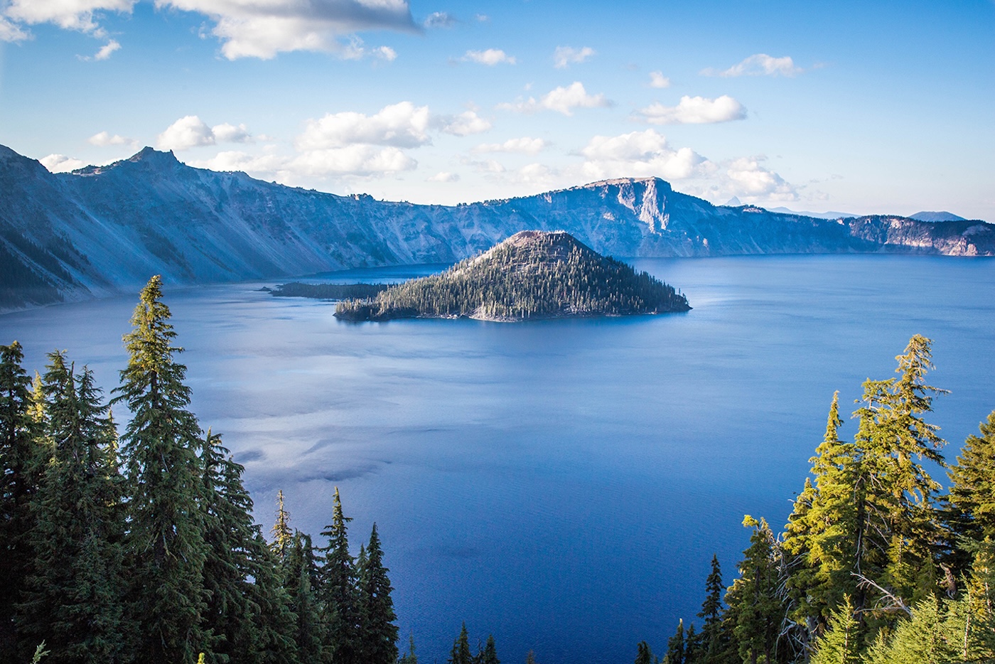A scenic view of Crater Lake National Park in Oregon