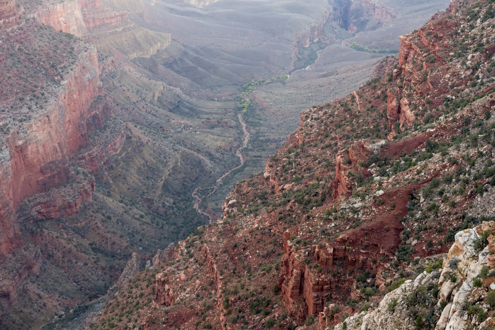 A vast view of the Grand Canyon, showcasing its immense size and geological features within Grand Canyon National Park.