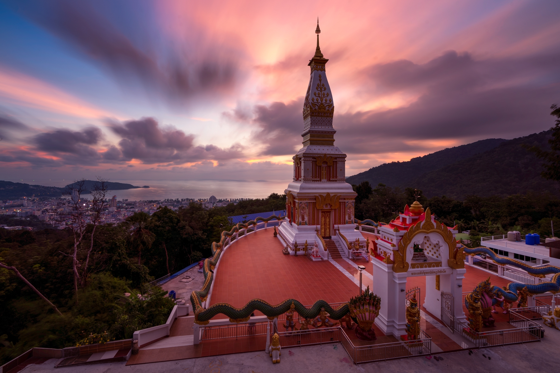 Admire the finest sunset views in the city from the Buddhist Temple