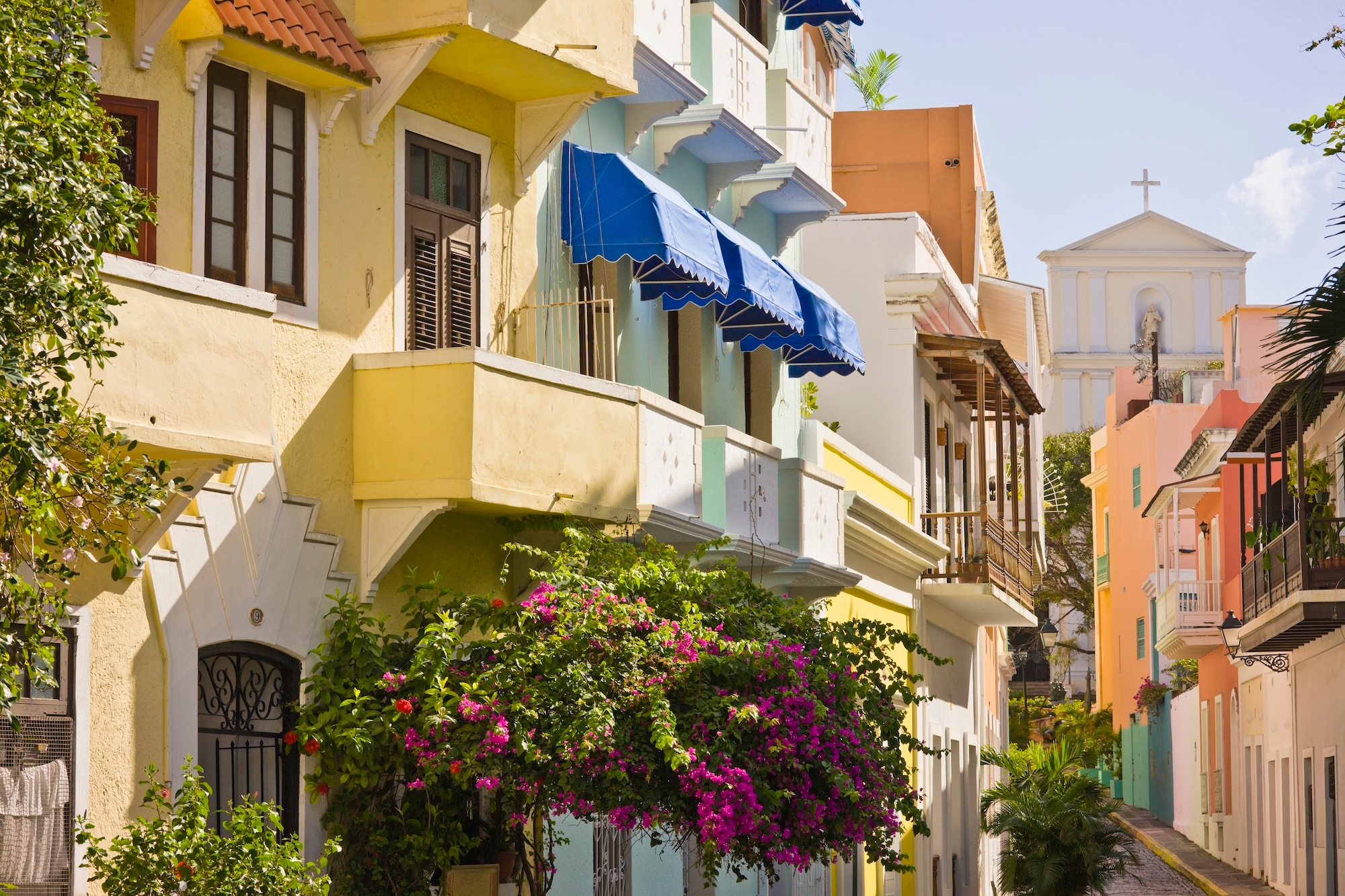 The colourful street of Caleta de las Monjas (Nuns Street)