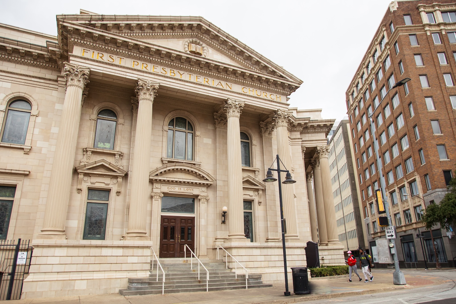 The First Presbyterian Church stands tall in Downtown Dallas